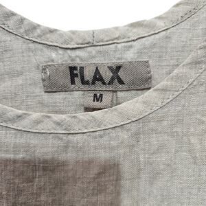 FLAX 100% Natural Linen Beige Tea Dyed Tank Top Tunic 8-10 Medium Minimalist 945